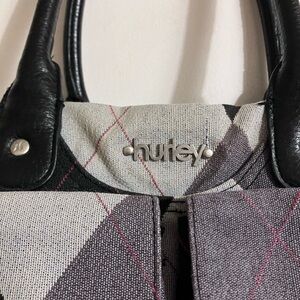 Hurley Black and Gray Plaid Shoulder Bag